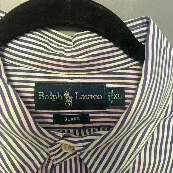 Polo Ralph Lauren Dress Shirt Blake Long Sleeve Striped Button Up Mens XL EUC - Picture 5 of 5
